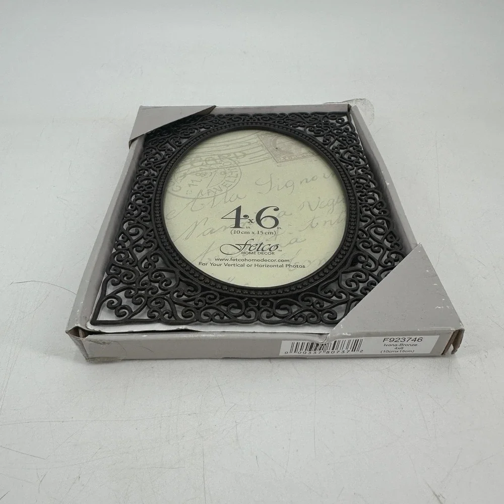 Fetco Home Decor Ivana-Bronze 4x6 Oval Scrollwork Picture Frame F923746 NIB